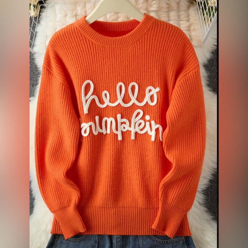 Orange Graphic Sweater - Picture 2 of 4